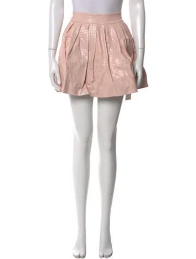 Pre-owned Alice And Olivia Pleated Accents Mini Skirt In Pink