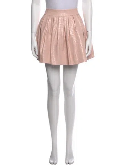 Pre-owned Alice And Olivia Pleated Accents Mini Skirt In Pink