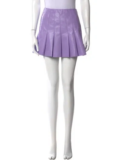 Pre-owned Alice And Olivia Pleated Accents Mini Skirt In Purple