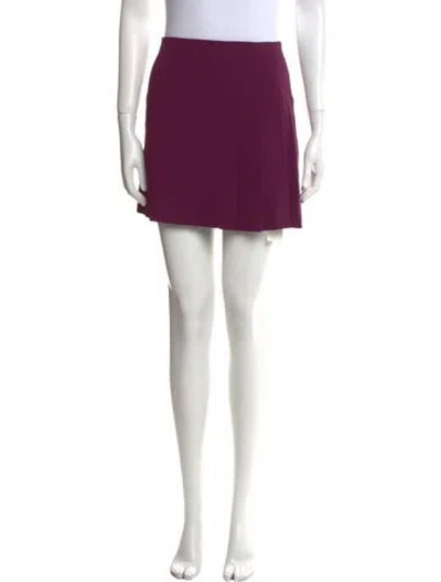 Pre-owned Alice And Olivia Pleated Accents Mini Skirt In Purple