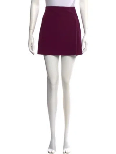 Pre-owned Alice And Olivia Pleated Accents Mini Skirt In Purple
