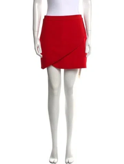Pre-owned Alice And Olivia Pleated Accents Mini Skirt In Red