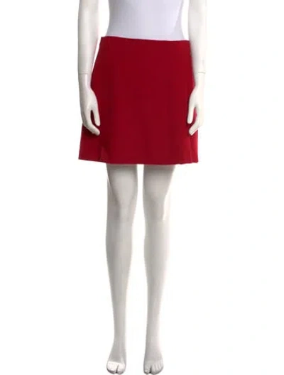 Pre-owned Alice And Olivia Pleated Accents Mini Skirt In Red