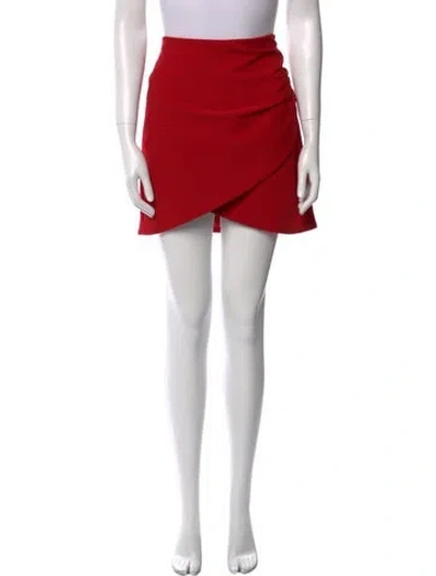 Pre-owned Alice And Olivia Pleated Accents Mini Skirt In Red