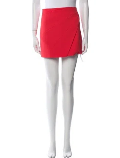 Pre-owned Alice And Olivia Pleated Accents Mini Skirt In Red