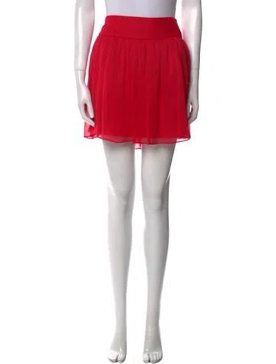 Pre-owned Alice And Olivia Pleated Accents Mini Skirt In Red