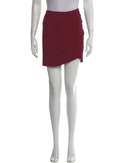 Pre-owned Alice And Olivia Pleated Accents Mini Skirt In Red