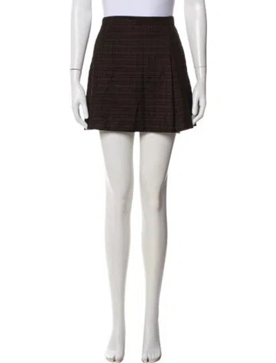 Pre-owned Alice And Olivia Pleated Accents Mini Skirt In Red