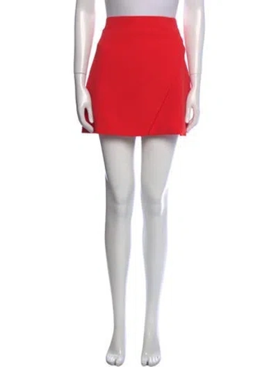 Pre-owned Alice And Olivia Pleated Accents Mini Skirt In Red