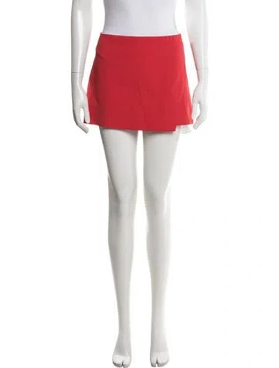 Pre-owned Alice And Olivia Pleated Accents Mini Skirt In Red