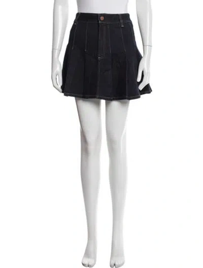 Pre-owned Alice And Olivia Pleated Accents Mini Skirt W/ Tags In Black