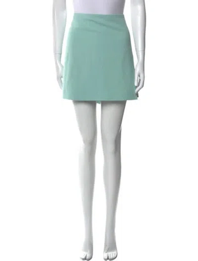 Pre-owned Alice And Olivia Pleated Accents Mini Skirt W/ Tags In Blue