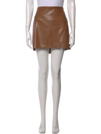 Pre-owned Alice And Olivia Pleated Accents Mini Skirt W/ Tags In Brown