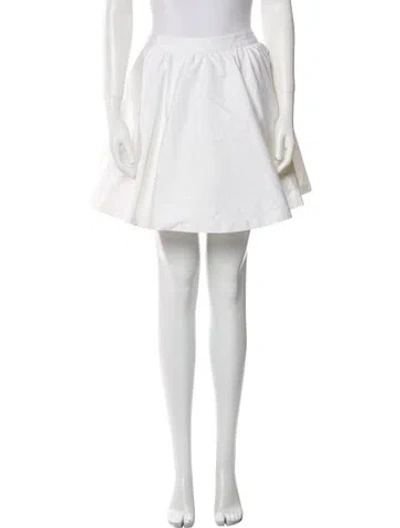 Pre-owned Alice And Olivia Pleated Accents Mini Skirt In White