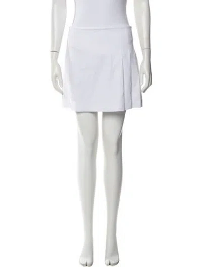 Pre-owned Alice And Olivia Pleated Accents Mini Skirt In White