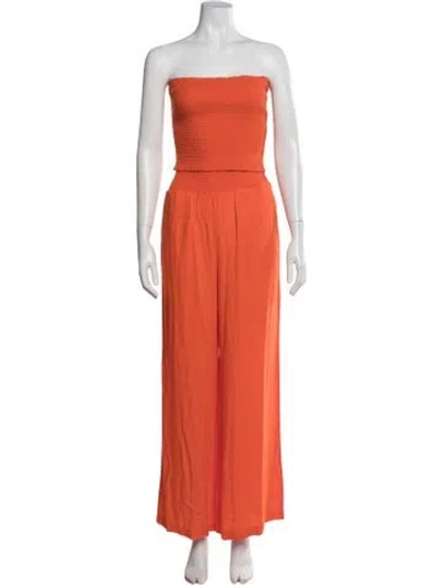 Pre-owned Alice And Olivia Pleated Accents Pant Set In Orange