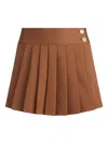 Alice And Olivia Pleated Side-stripe Skort In Brown