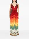 Alice And Olivia Lauren Pleated Maxi Dress In Crystal Tie Dye In Multi