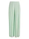 Alice And Olivia Jenna Pleated Wide Leg Pull On Pants Green Tea In Green