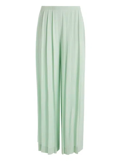 Alice And Olivia Pleated Wide-leg Trousers In Green
