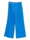 Alice And Olivia Pleated Wide-leg Trousers In Blue