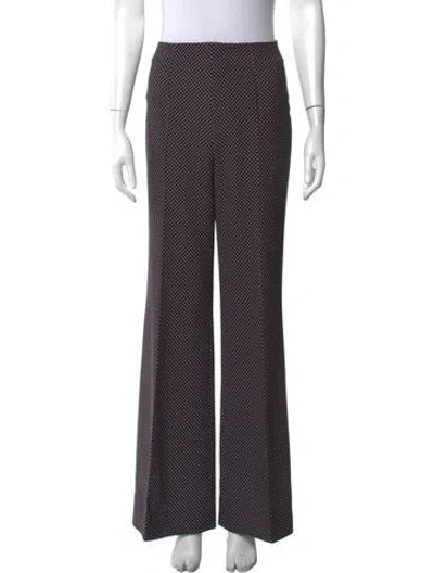 Pre-owned Alice And Olivia Polka Dot Print Flared Pants In Black/white