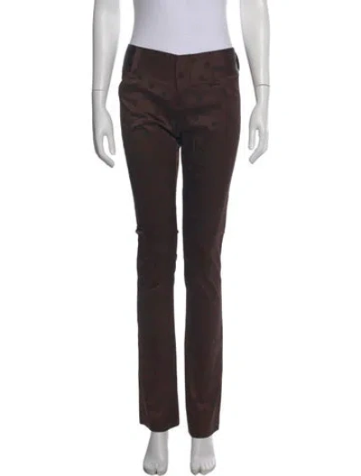 Pre-owned Alice And Olivia Polka Dot Print Straight Leg Pants In Brown