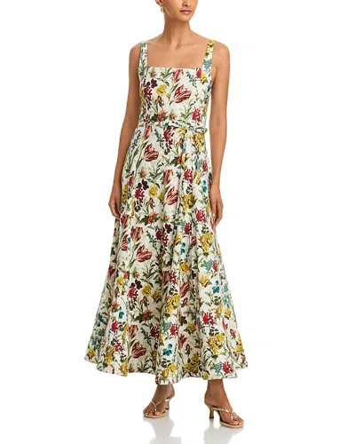 Alice And Olivia Polly Seamed Tie Waist Dress In Multi