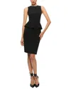Alice And Olivia Poppy Peplum Midi Dress In Black
