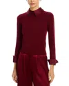 Alice And Olivia Porla Collared Sweater In Red