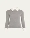 Alice And Olivia Carolann Pullover Medium Heather Grey In Gray
