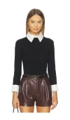 Alice And Olivia Alice + Olivia Porla Stretch-wool Jumper In Black