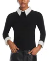 Alice And Olivia Stripe-trim Sweater In Black