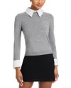 Alice And Olivia Carolann Pullover Medium Heather Grey In Gray