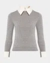 Alice And Olivia Carolann Pullover Medium Heather Grey In Gray
