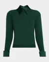 Alice And Olivia Porla Collared Sweater In Green