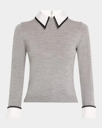 ALICE AND OLIVIA PORLA COLLARED SWEATER