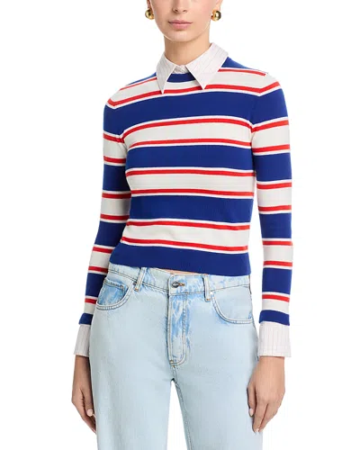 Alice And Olivia Porla Collared Sweater In Multi