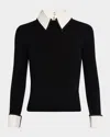 Alice And Olivia Stripe-trim Sweater In Black