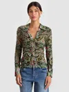 Alice And Olivia Paisley-print Ruched Blouse