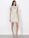 Alice And Olivia Pria Mini Gown In Off White
