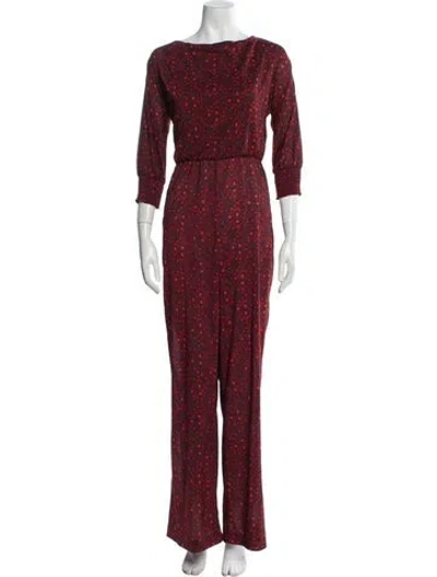 Pre-owned Alice And Olivia Printed Bateau Neckline Jumpsuit In Multi