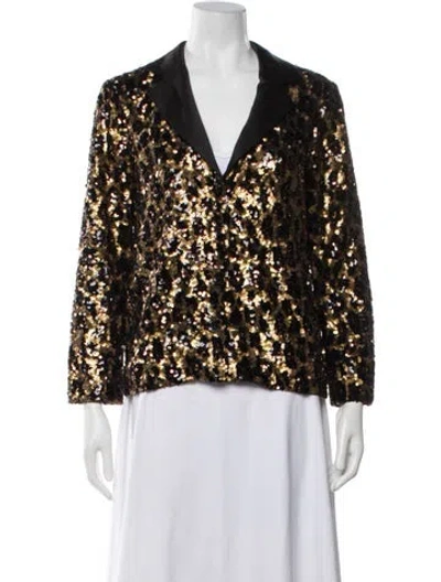 Pre-owned Alice And Olivia Printed Blazer In Black