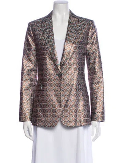 Pre-owned Alice And Olivia Printed Blazer In Neutral