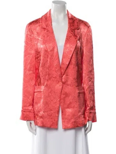 Pre-owned Alice And Olivia Printed Blazer In Orange