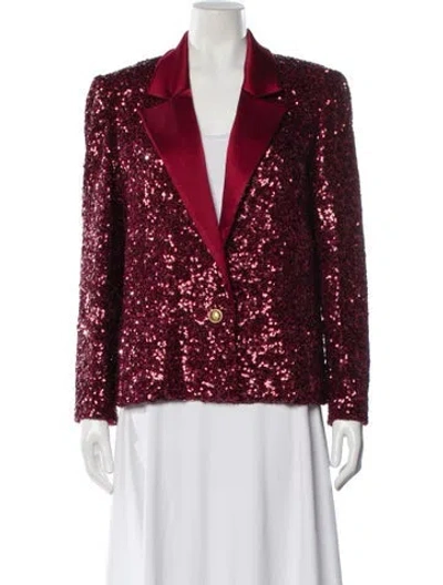 Pre-owned Alice And Olivia Printed Blazer In Red