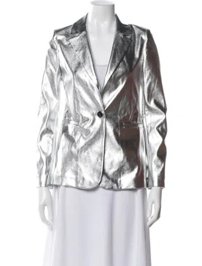 Pre-owned Alice And Olivia Printed Blazer W/ Tags In Silver