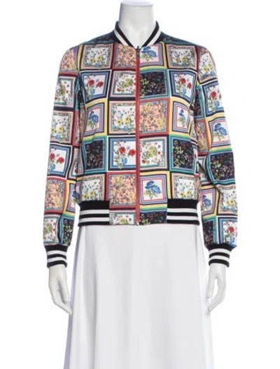 Pre-owned Alice And Olivia Printed Bomber Jacket In Neutral
