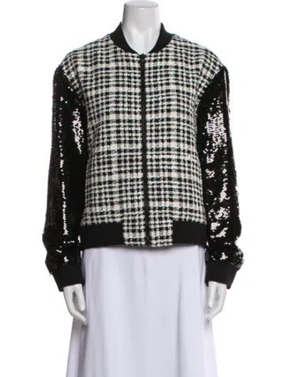 Pre-owned Alice And Olivia Printed Bomber Jacket W/ Tags In Black