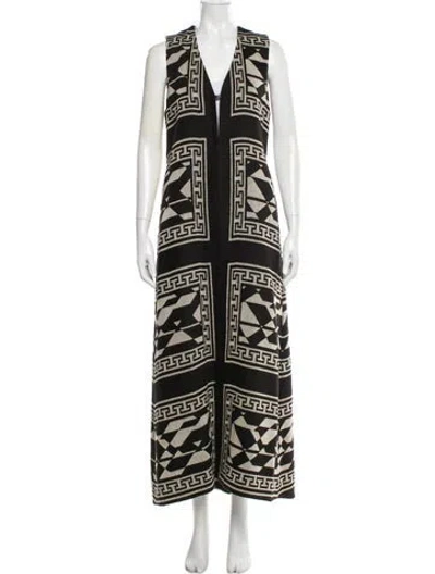 Pre-owned Alice And Olivia Printed Coat In Black